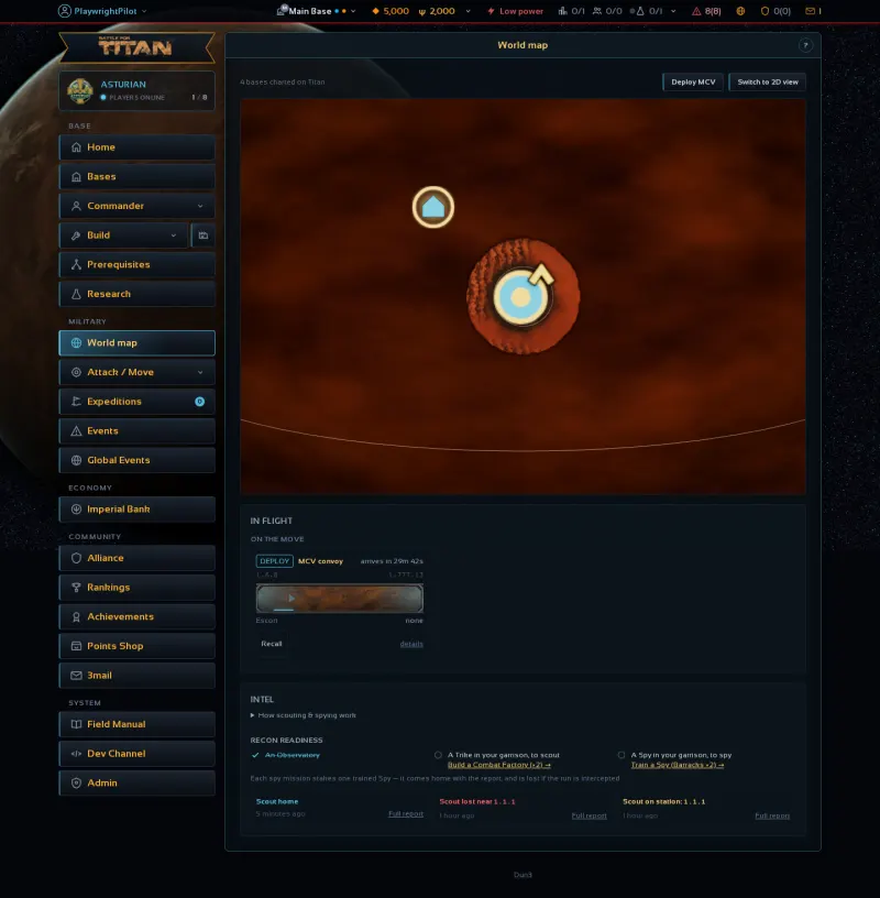 A 3D render of the moon Titan seen from orbit, showing its terrain and atmosphere.
